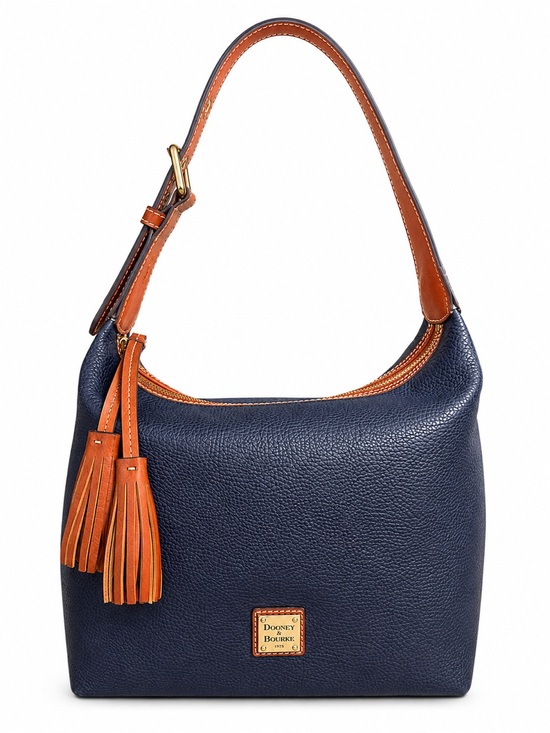 Dooney & Bourke Handbags - Dooney & Bourke Paige Sac Navy Pebble Grain Leather Hobo Shoulder Bag